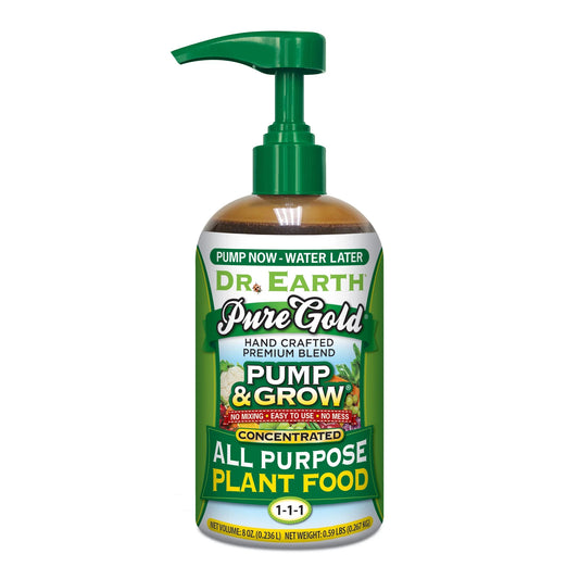 The Growth Formula — Pure Gold Pump & Grow All Purpose Plant Fertilizer, 1-1-1 Balanced Nutrition (8 Oz)